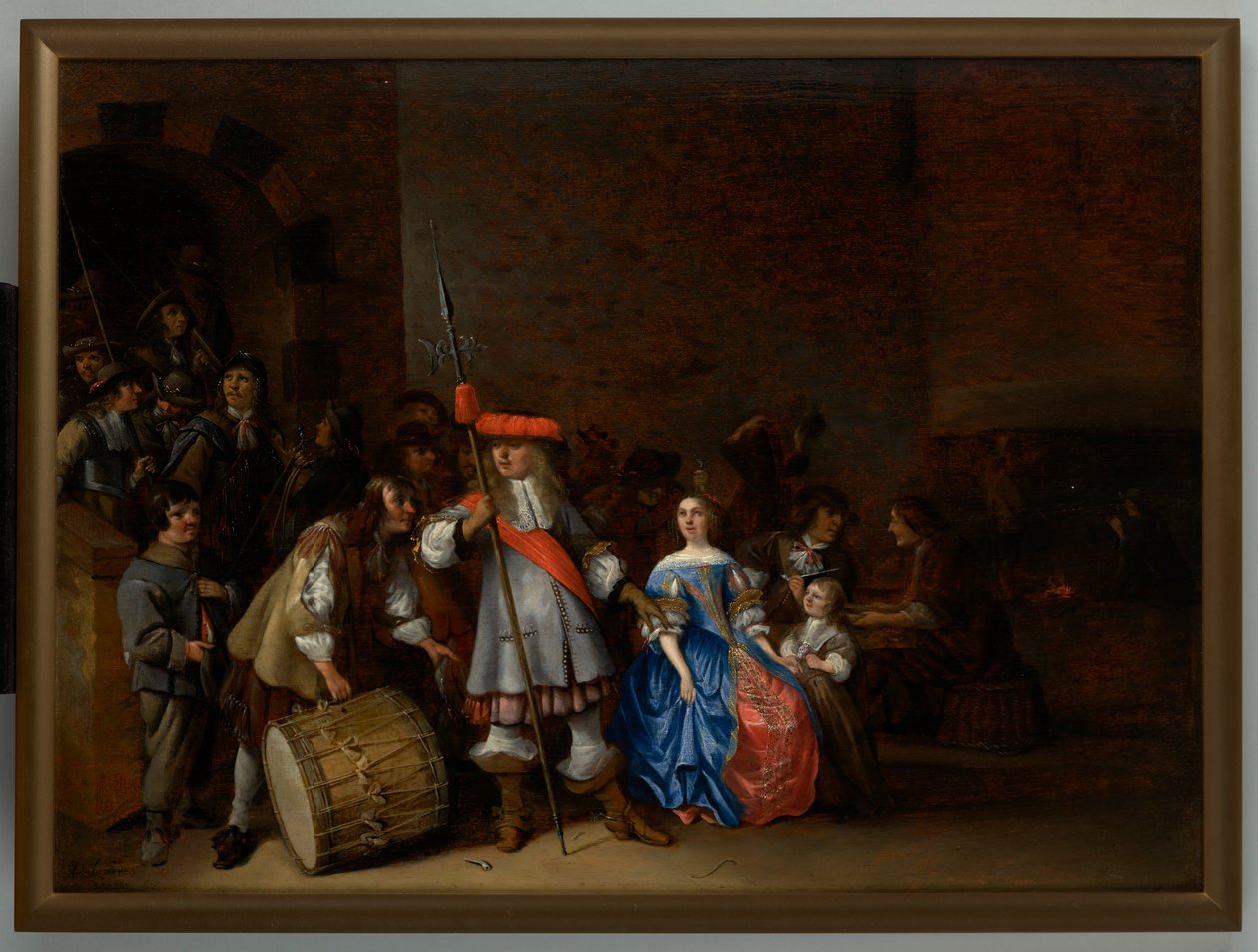 Guardroom Scene (olie på panel) af Anthonie (1601 73) Palamedesz