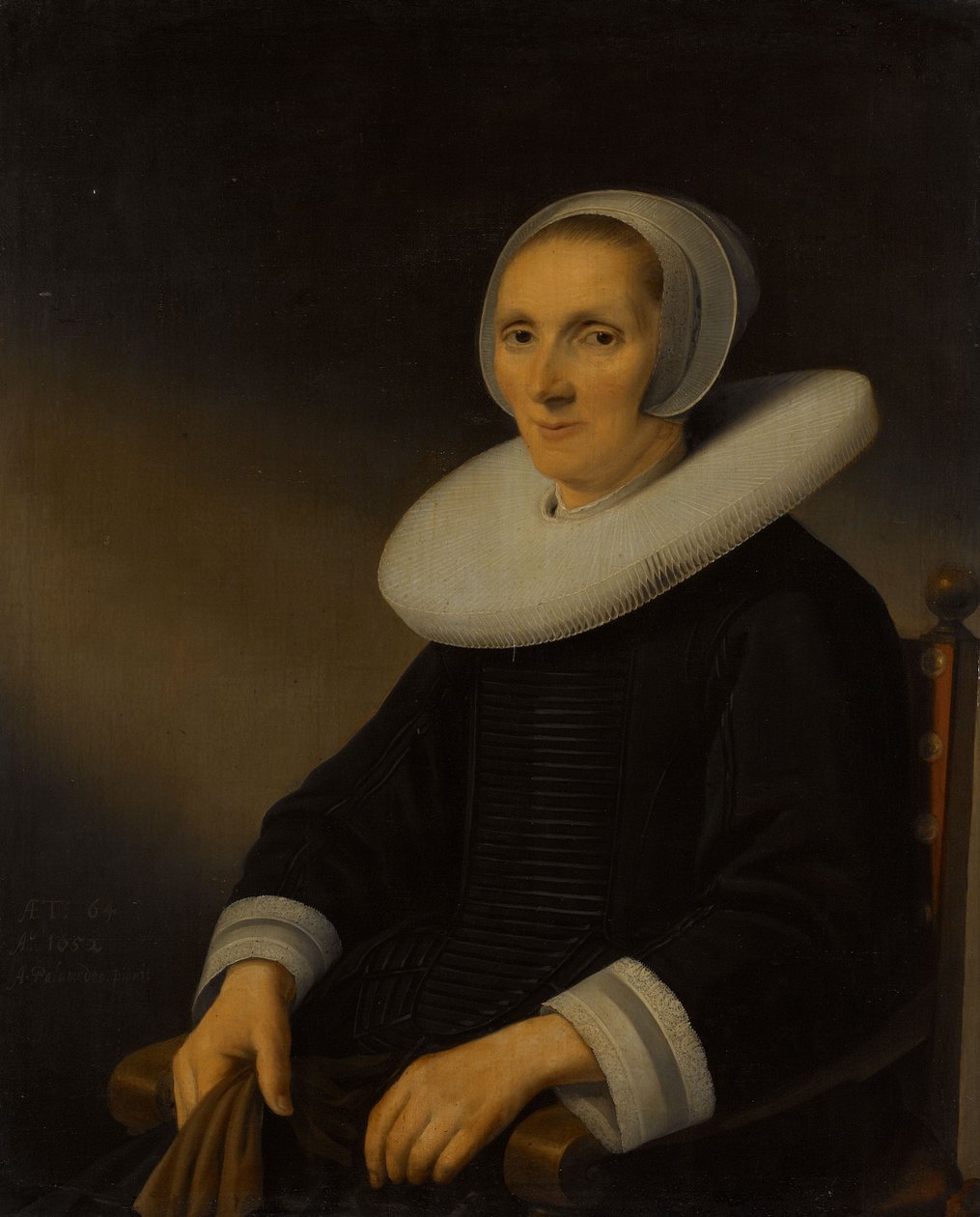 Portræt af en kvinde af Anthonie (1601-73) Palamedesz