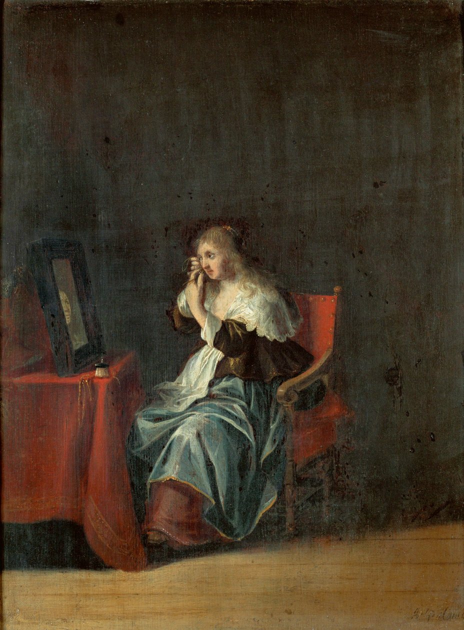 De fem sanser: synet (maleri på træ) af Anthonie (1601-73) Palamedesz