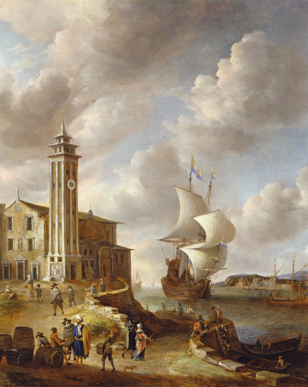 Sildepakkeriets tårn, Amsterdam, med figurer af Anthonie Beerstraten
