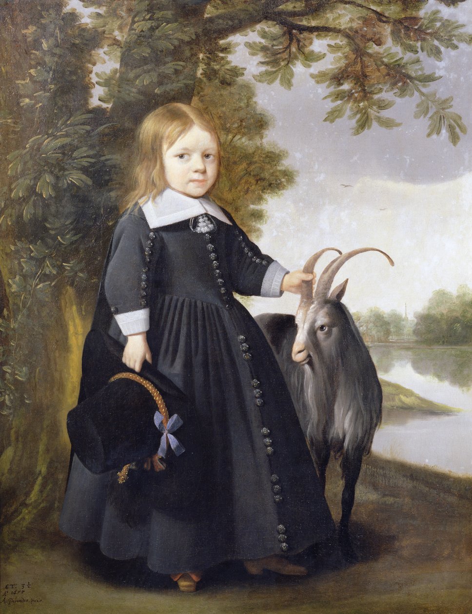 Barn og ged, 1655 af Anthonie Palamedesz