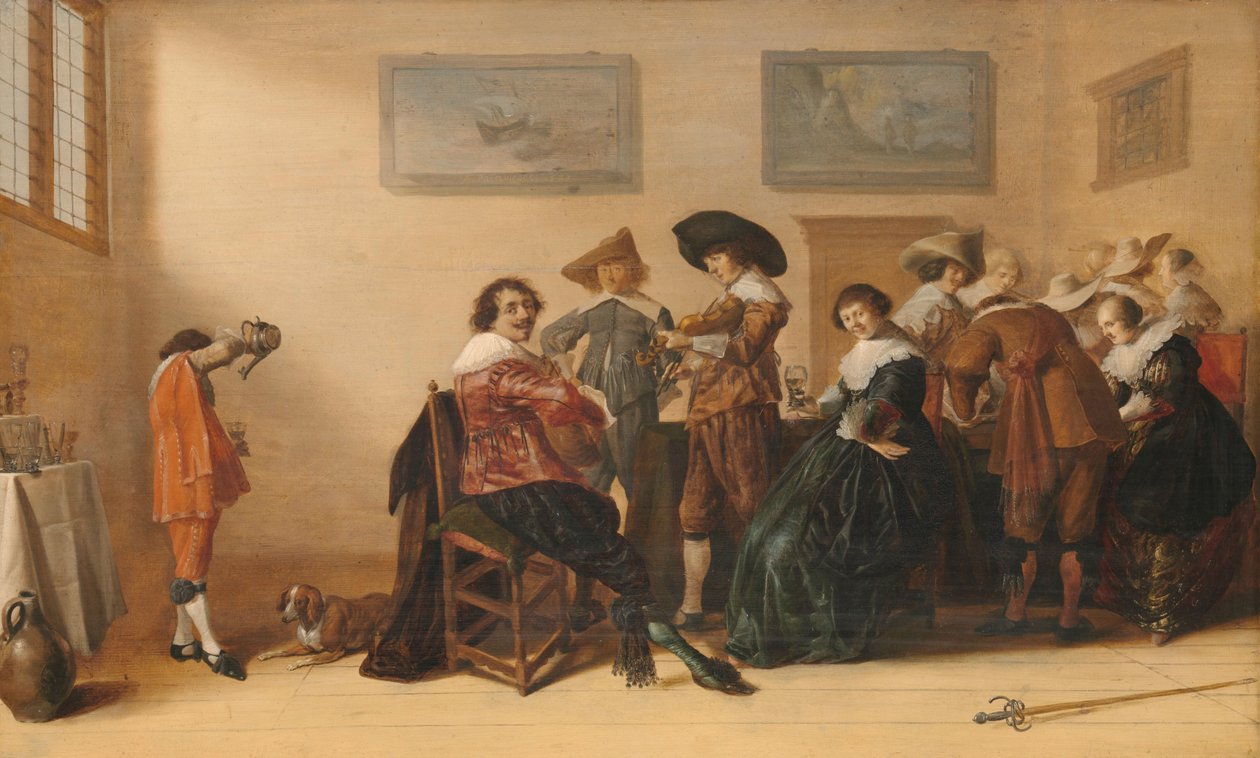 Glædelig selskab i et værelse, 1633 af Anthonie Palamedesz