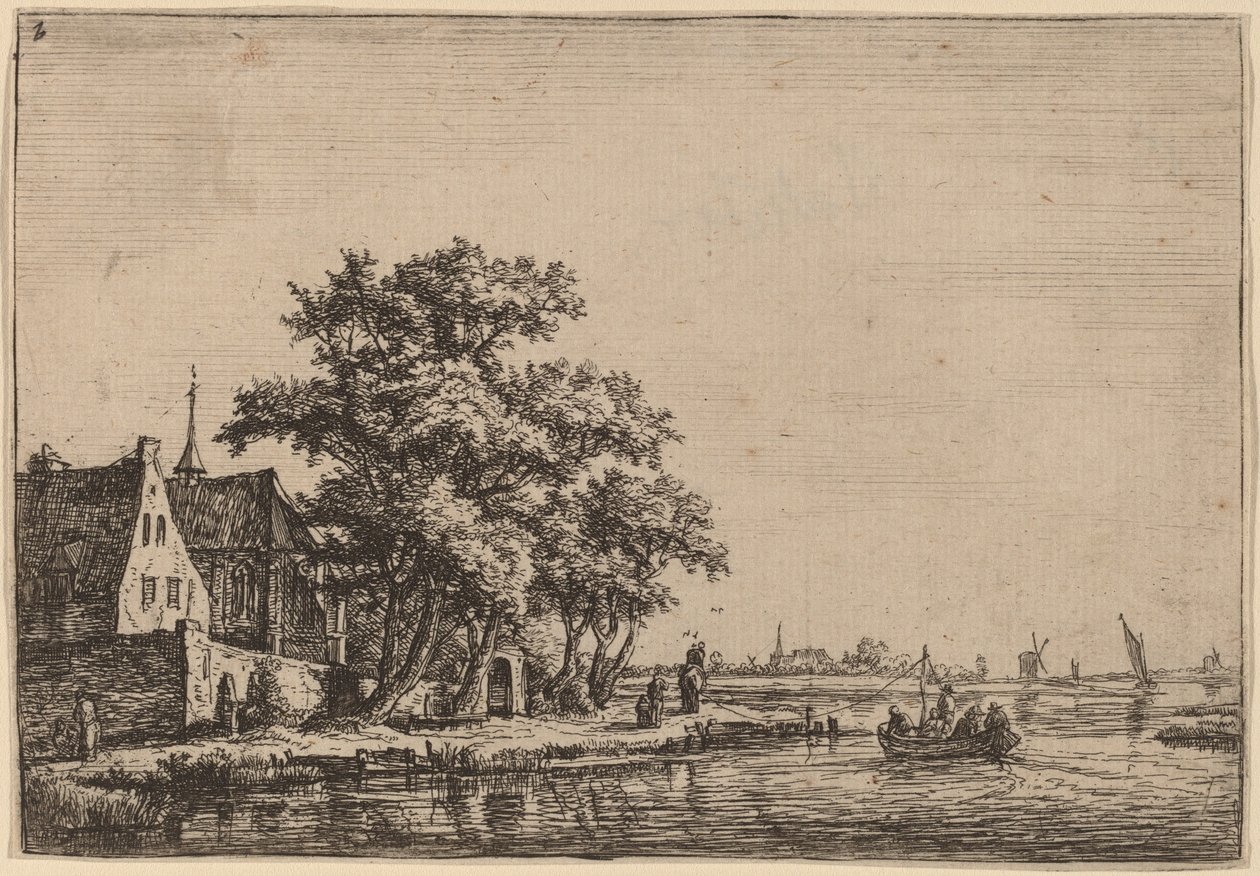 Kirkegård ved Waterside af Anthonie Waterloo