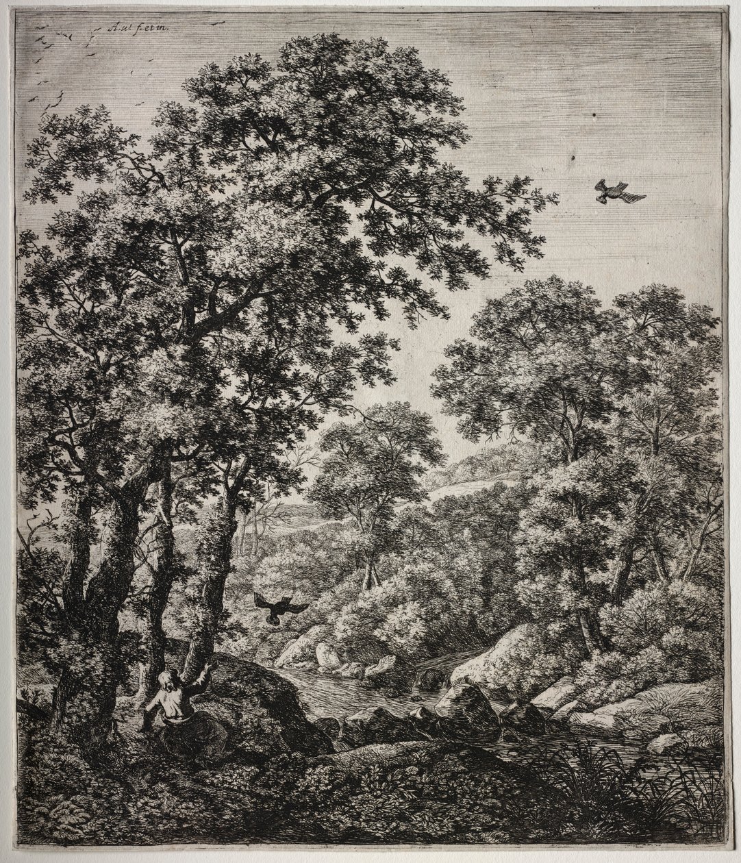 Elias fodret af ravnene. af Anthonie Waterloo