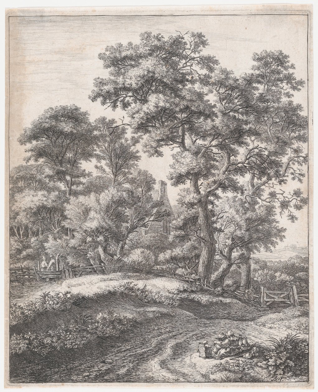 Mor og børn i hvile, 1600-tallet. af Anthonie Waterloo