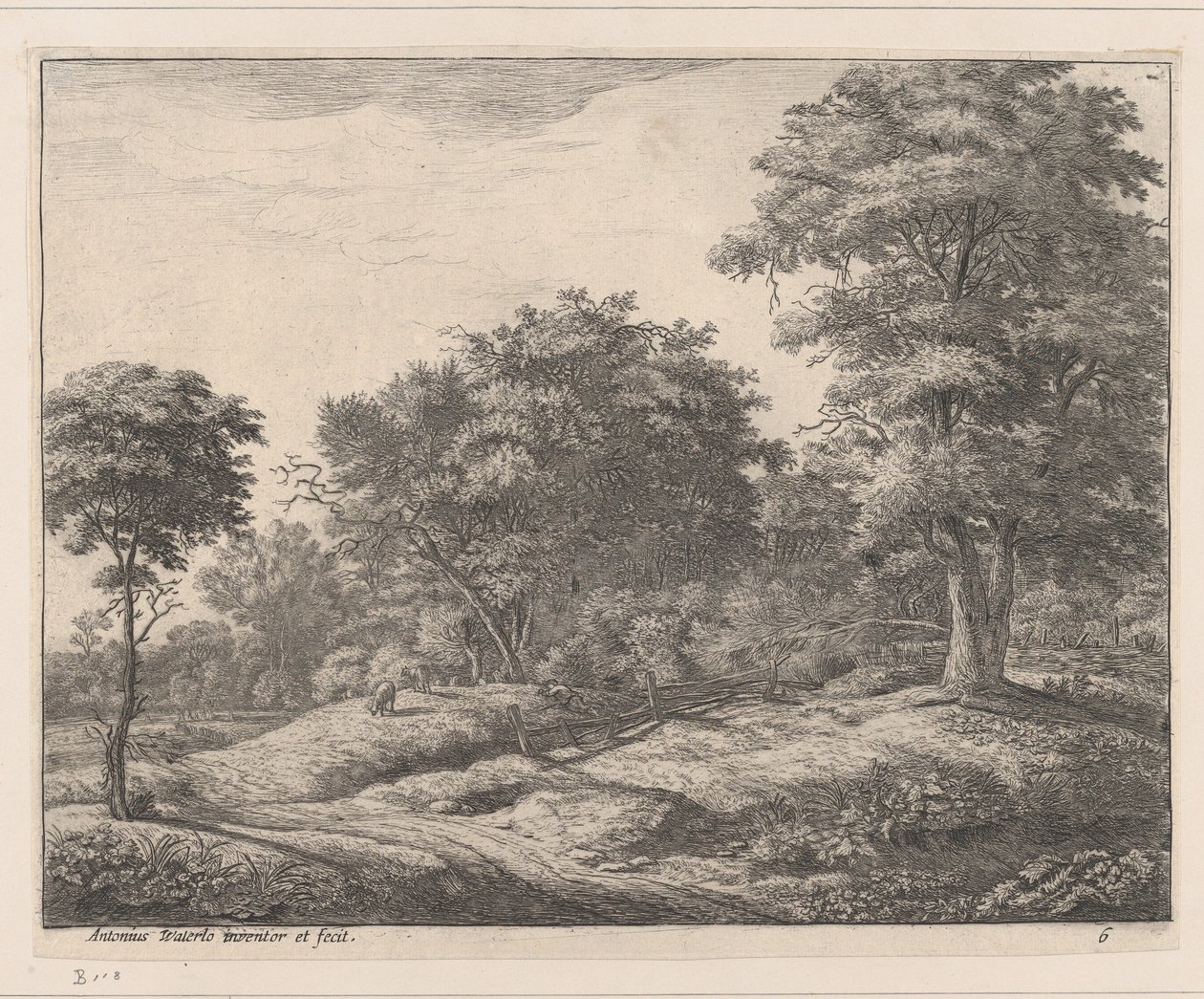 Hyrde i søvn på en Hummock, 1600-tallet. af Anthonie Waterloo