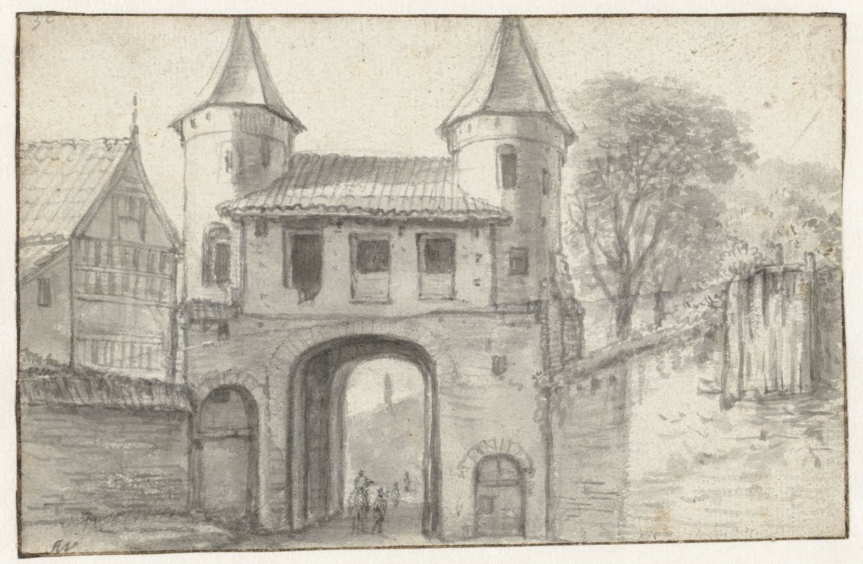 Byport i Hamborg (?), set indefra af Anthonie Waterloo