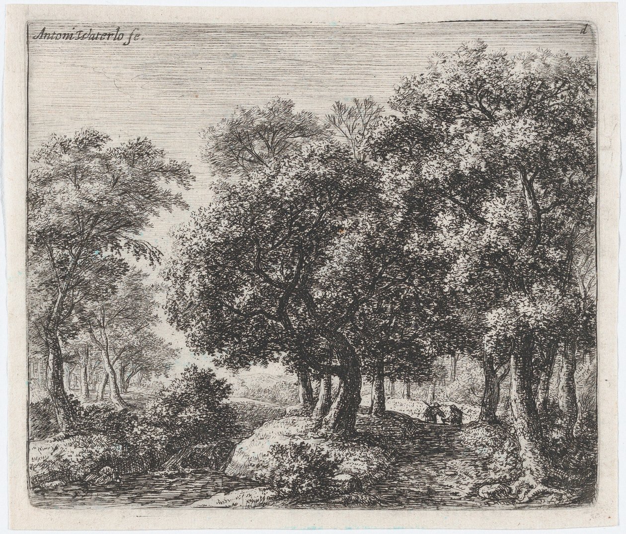 Skovvejen Les Deux Cavaliers, 1600-tallet. af Anthonie Waterloo