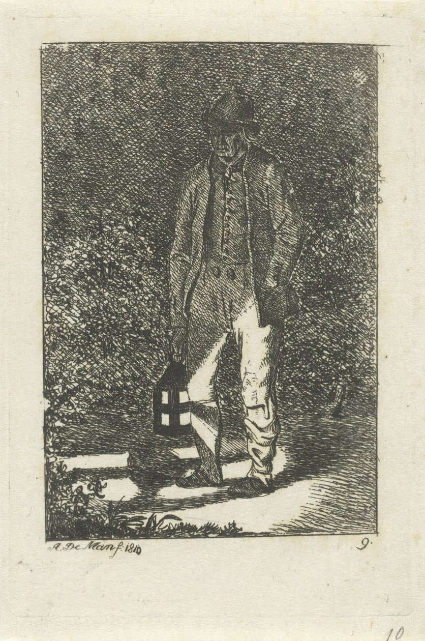 Mand med en lanterne af Anthonie Willem Hendrik Nolthenius de Man