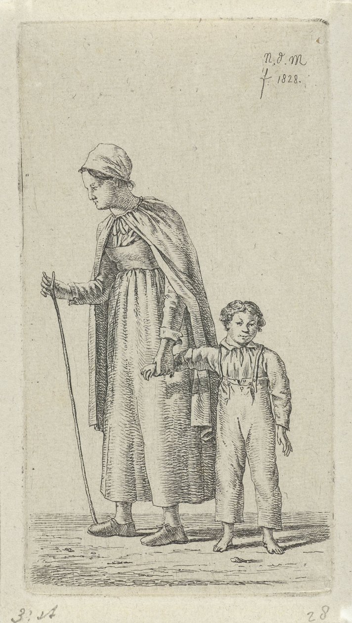Mor med barn i armen 12 studiefigurer (serietitel) af Anthonie Willem Hendrik Nolthenius de Man