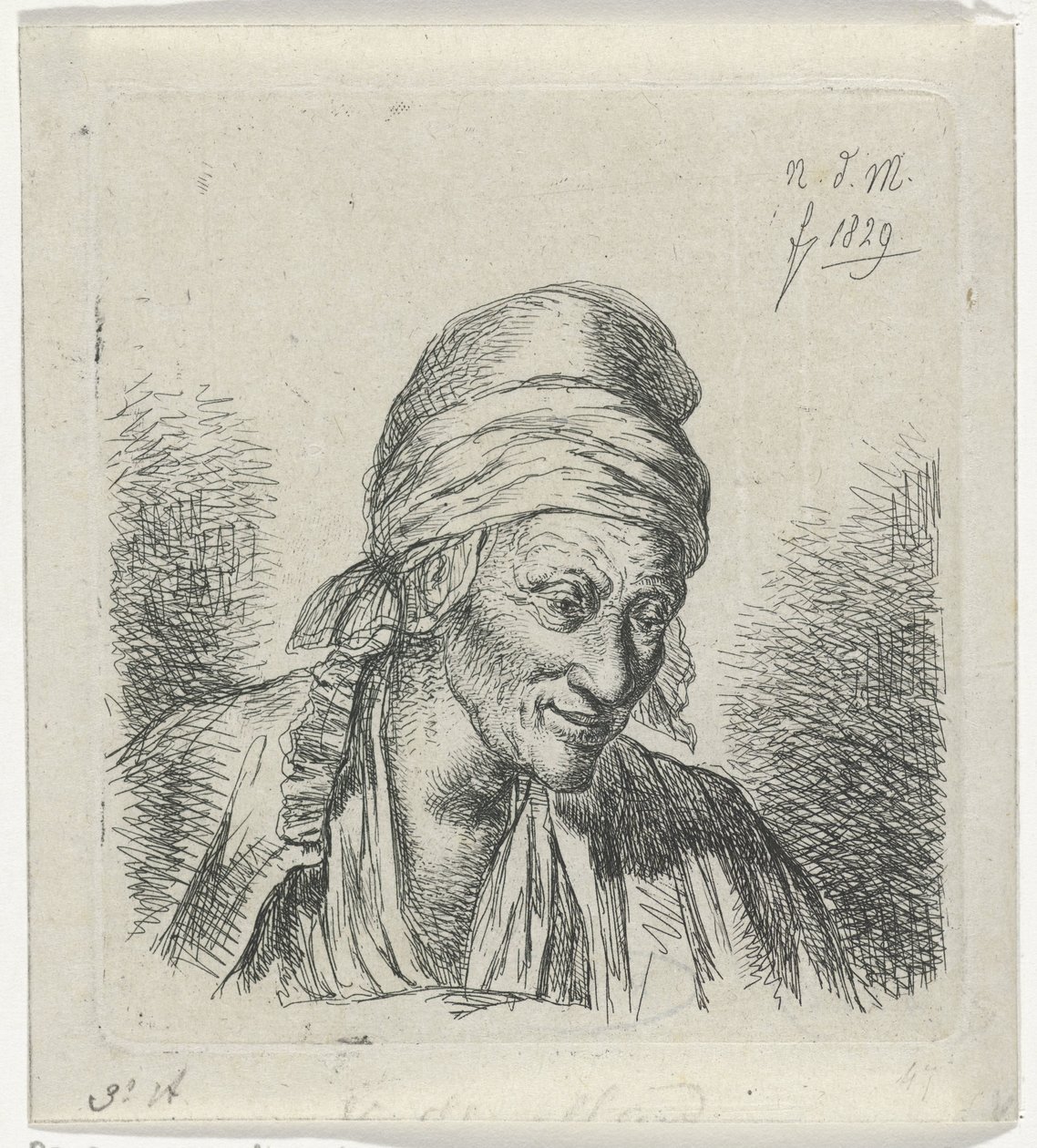 Gammel kvinde til højre af Anthonie Willem Hendrik Nolthenius de Man