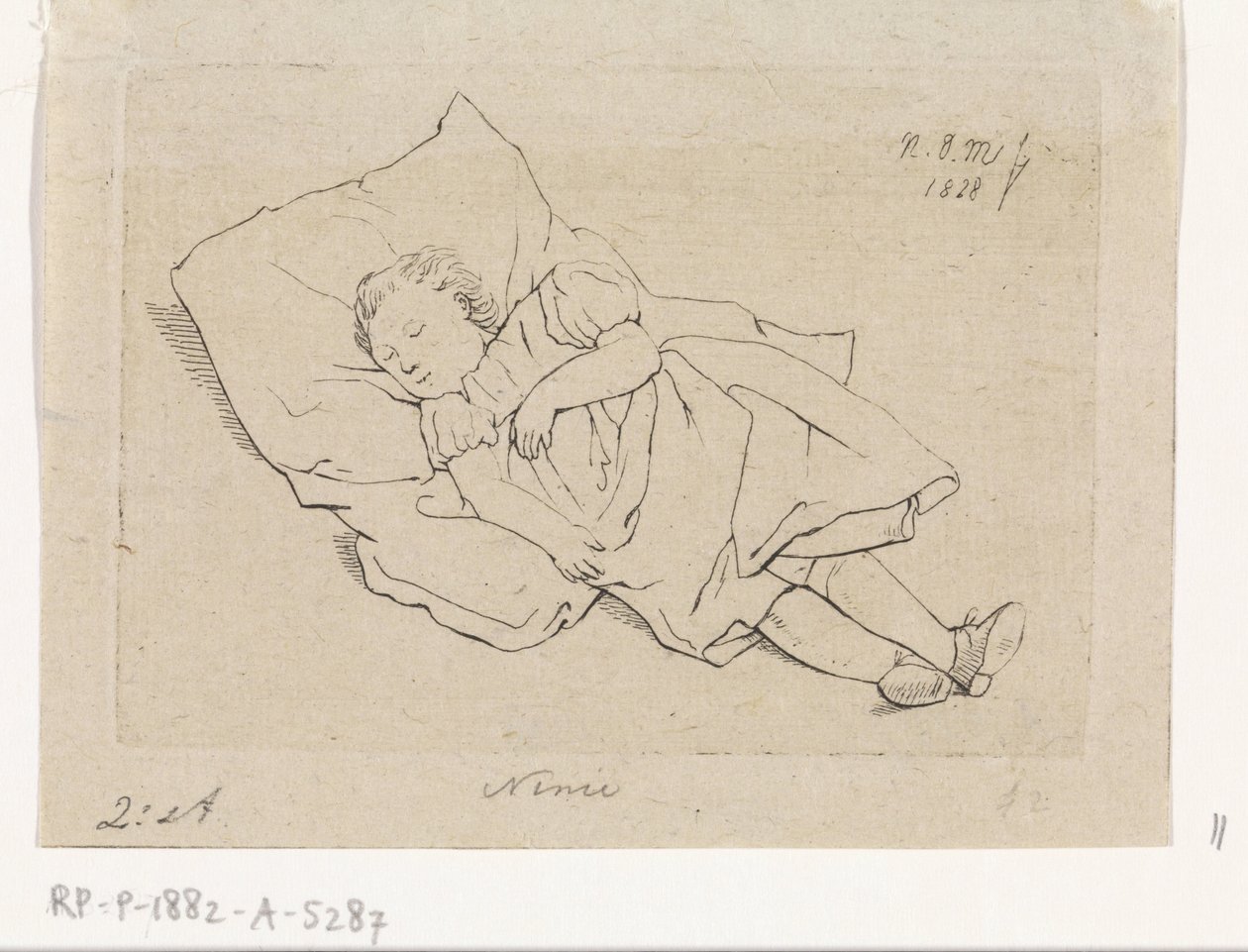 Sovende barn på en pude af Anthonie Willem Hendrik Nolthenius de Man