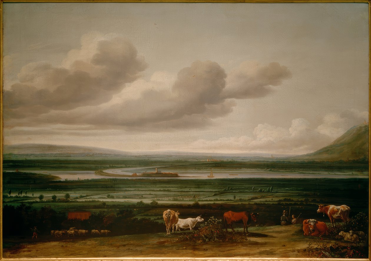 Landskabet ved Niederrhein i nærheden af Kleve med Schenkenschanz-fæstningen, Hoch- og Niederelten af Anthonie van Borssom