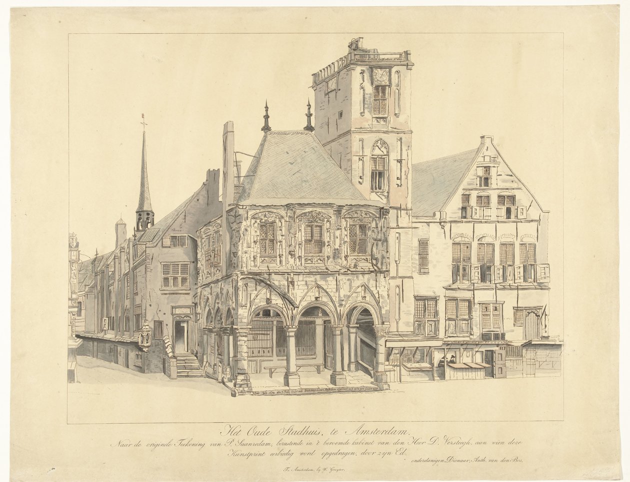 Det gamle rådhus i Amsterdam, 1641 Det gamle rådhus i Amsterdam (titel på objekt) af Anthonie van den Bos