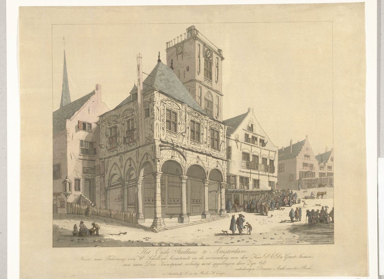 Det gamle rådhus i Amsterdam, 1641 Det gamle rådhus i Amsterdam (titel på objekt) af Anthonie van den Bos