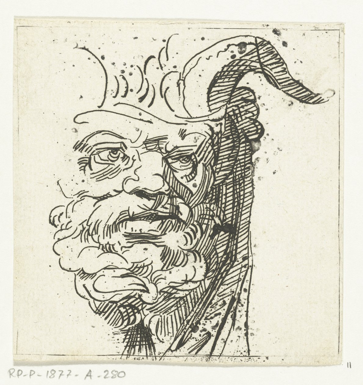 Hovedet af en satyr af Anthonie van den Bos