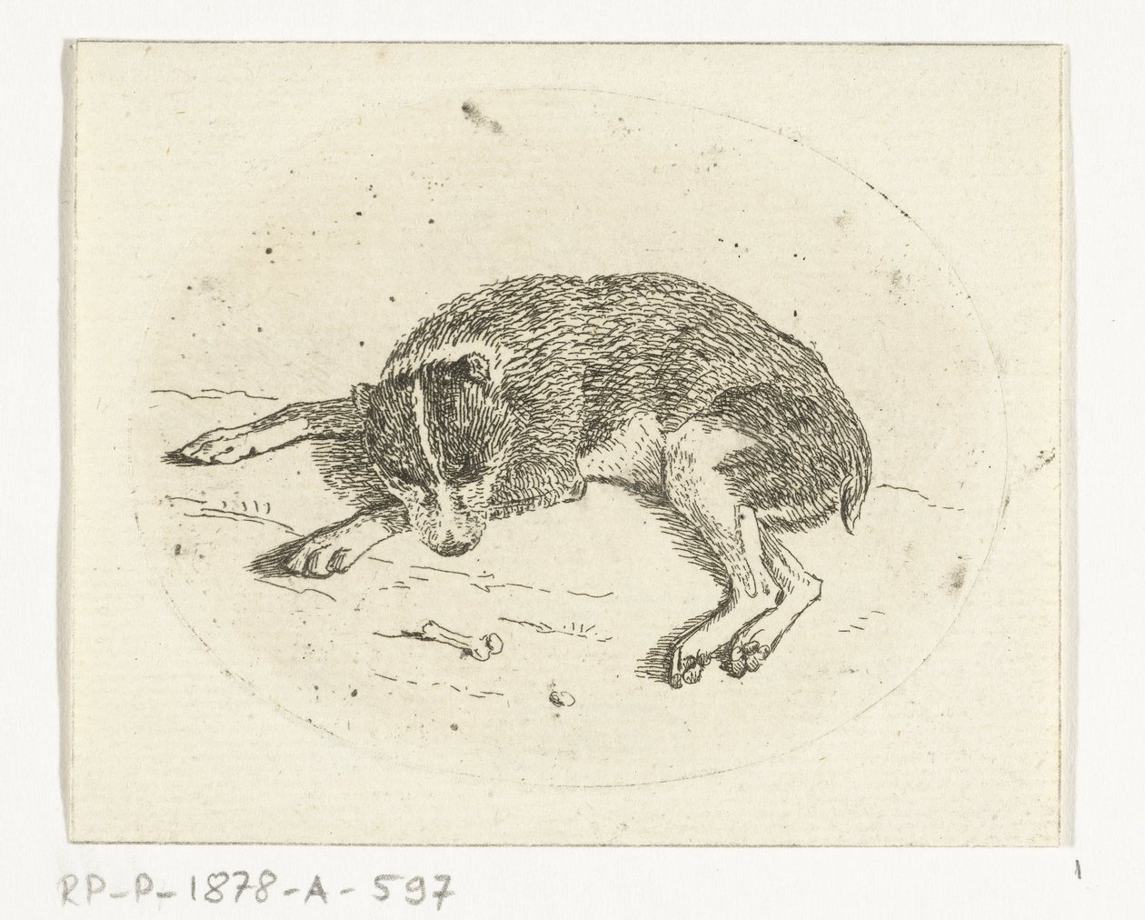 liggende hund af Anthonie van den Bos