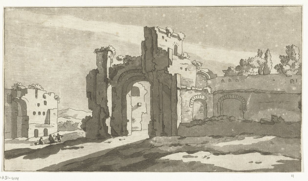 Ruinerne af den store sal i Caracalla-badene, Rom af Anthonie van den Bos