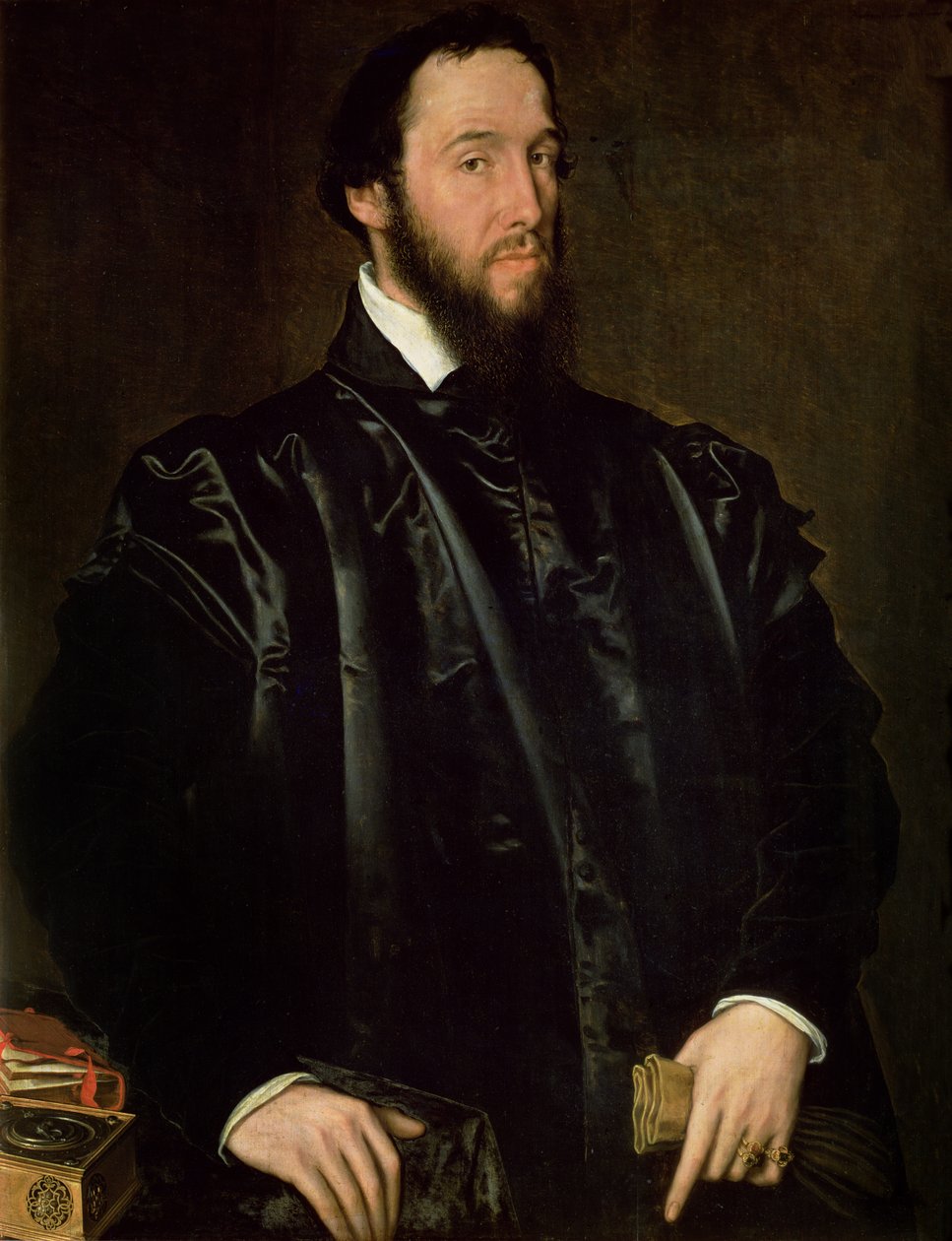Portræt af Anton Perrenot de Granvelle (1517-86), minister for Charles V og Filip II af Spanien, der blev spansk vicekonge i Napoli i 1571, 1549 (panel) af Anthonis van Dashorst Mor
