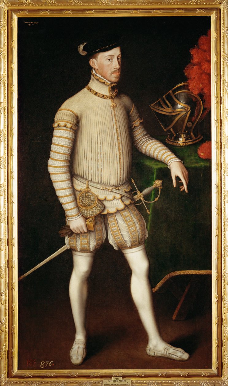 Maximilian II, søn af kejser Ferdinand I, konge af Bøhmen, kejser 1564 (maleri på lærred) af Anthonis van Dashorst (c.1519-1576/77) Mor