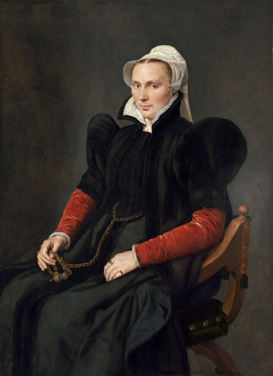 Portræt af en siddende kvinde af Anthonis van Dashorst (c.1519 1576/77) Mor