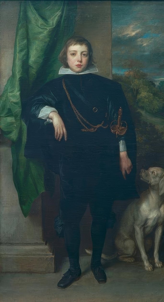 Prins Ruprecht af Pfalz med en hund af Anthony van Dyck