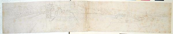 Greenwich Palace, ca. 1544 (pen og blæk og blyant på papir) af Anthonis van den Wyngaerde