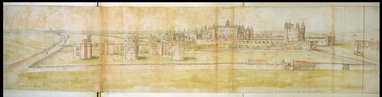 Hampton Court af Anthonis van den Wyngaerde