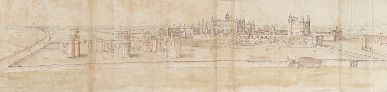 Hampton Court Palace fra nord, c1550-1560 af Anthonis van den Wyngaerde