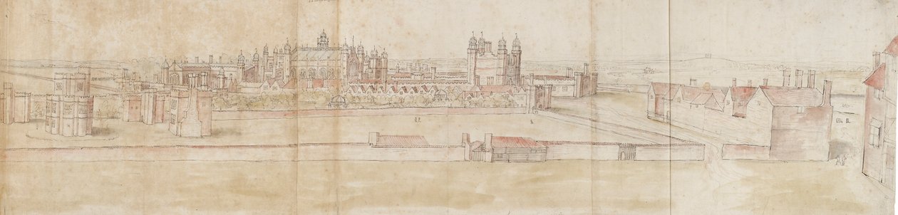 Hampton Court Palace fra nord, c1550-1560 af Anthonis van den Wyngaerde