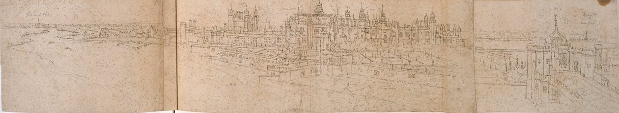 Hampton Court Palace fra floden, c1550-1560 af Anthonis van den Wyngaerde