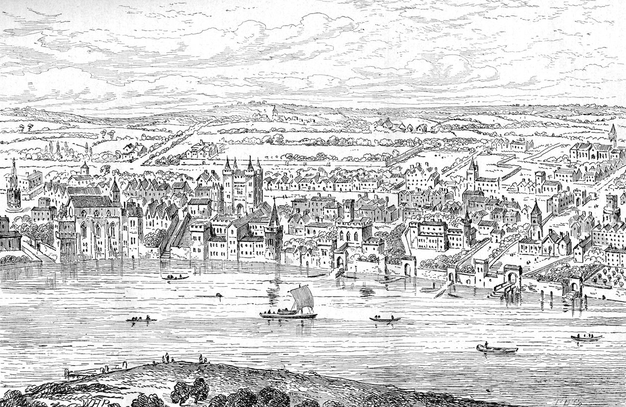 London fra Temple Bar til Charing Cross, 1543 1897 af Anthonis van den Wyngaerde