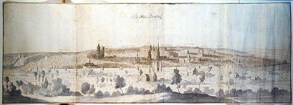 Panoramaudsigt over Bruxelles af Anthonis van den Wyngaerde