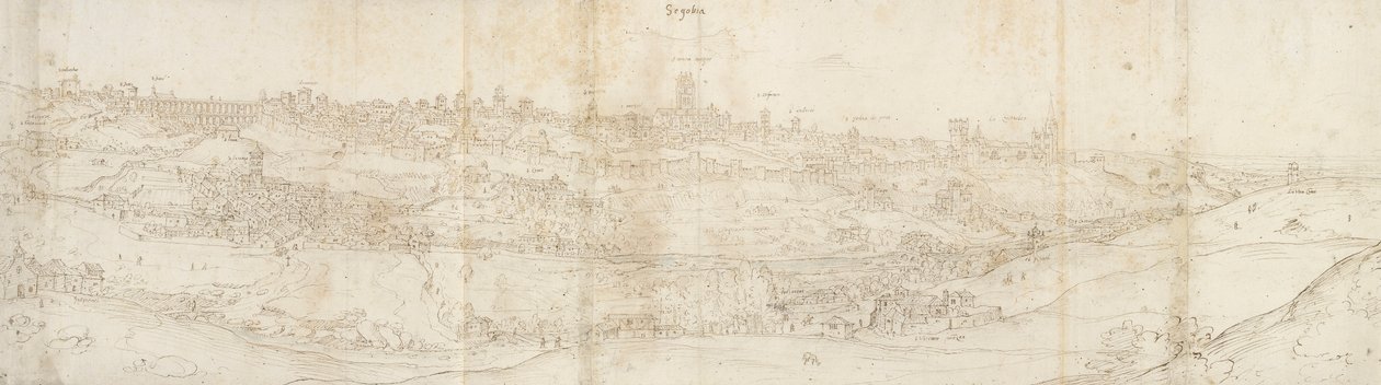 Panoramaudsigt over Segovia fra øst, c1560-1570 af Anthonis van den Wyngaerde
