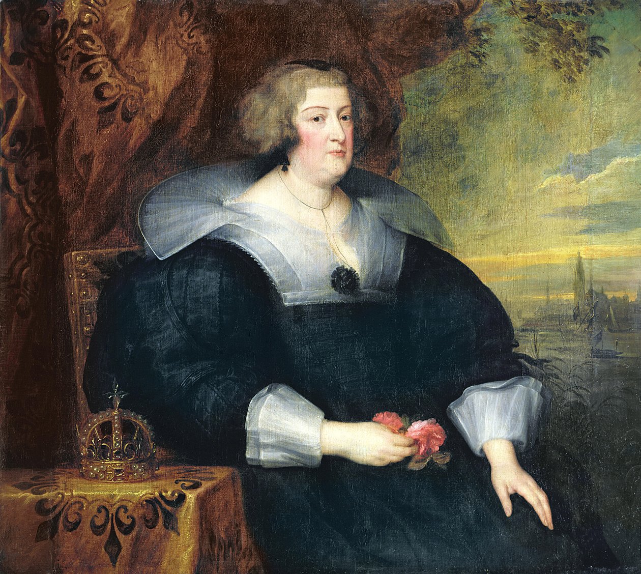 Marie de Medici (1573-1642) 1631 af Anthony van Dyck