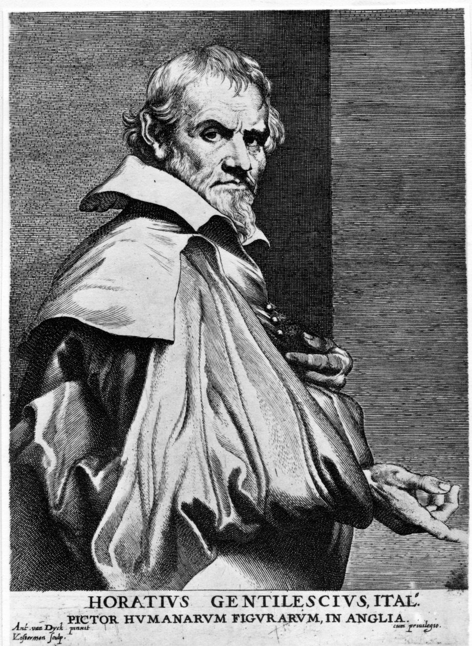 Orazio Gentileschi, tryk udført af Lucas Vorsterman, c.1625-30 af Anthony van Dyck