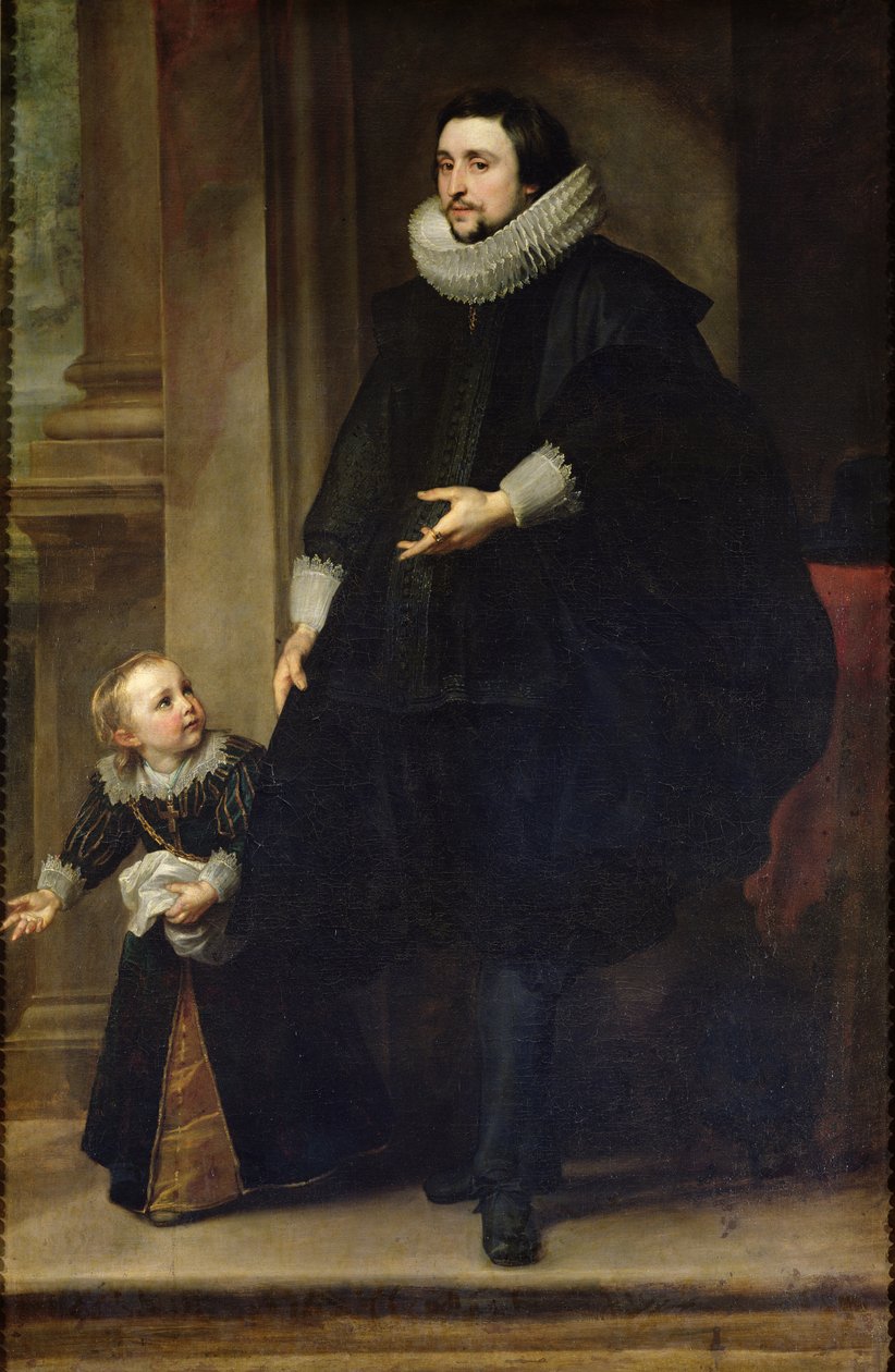 Portræt af en Adelsmand og hans Barn eller Portræt af Rubens Broder af Anthony van Dyck