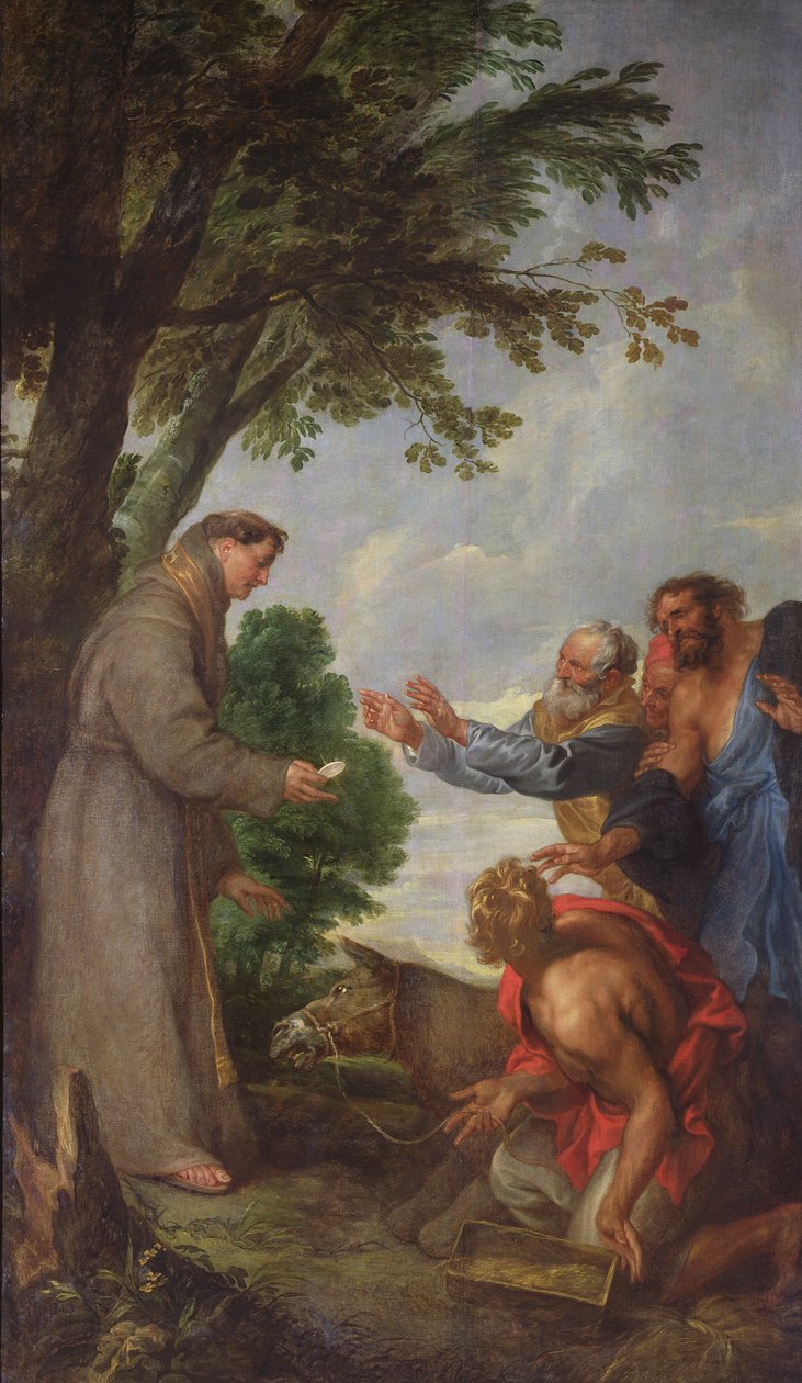 Legenden om muldyret og den hellige Antonius af Padova. 1627-32 af Anthony van Dyck