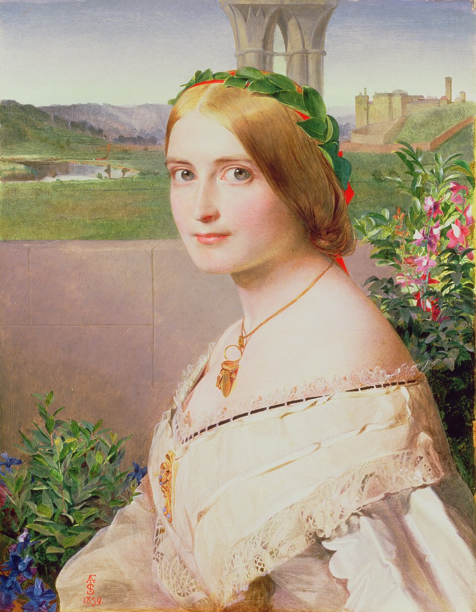 Portræt af Adelaide Mary, fru Philip Bedingfeld, 1859 af Anthony Frederick Augustus Sandys
