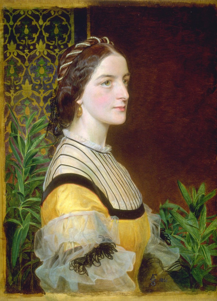 Portræt af en dame, sandsynligvis Anne Simms Reeve fra Brancaster Hall, Norfolk af Anthony Frederick Augustus Sandys