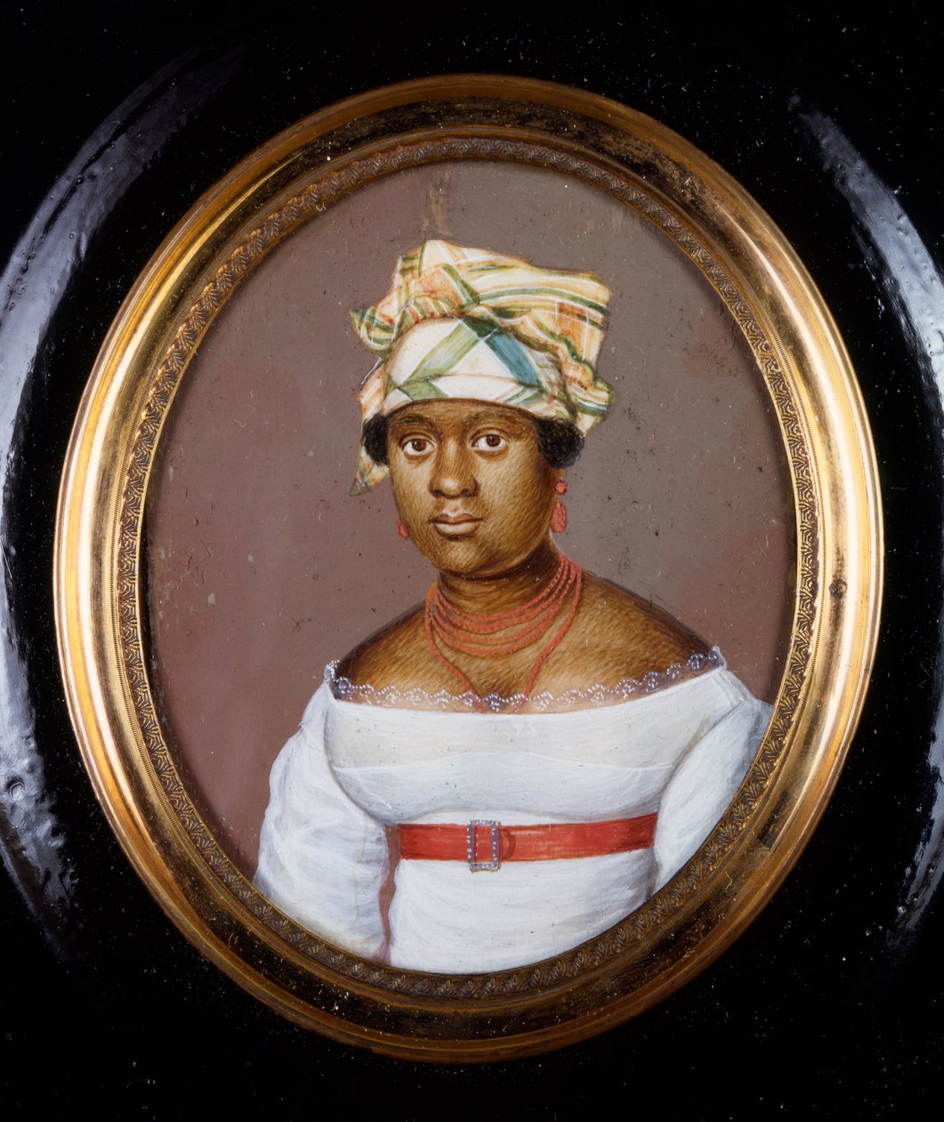 Fru Pierre Toussaint, 1825 (toilet på emalje) af Anthony Meucci