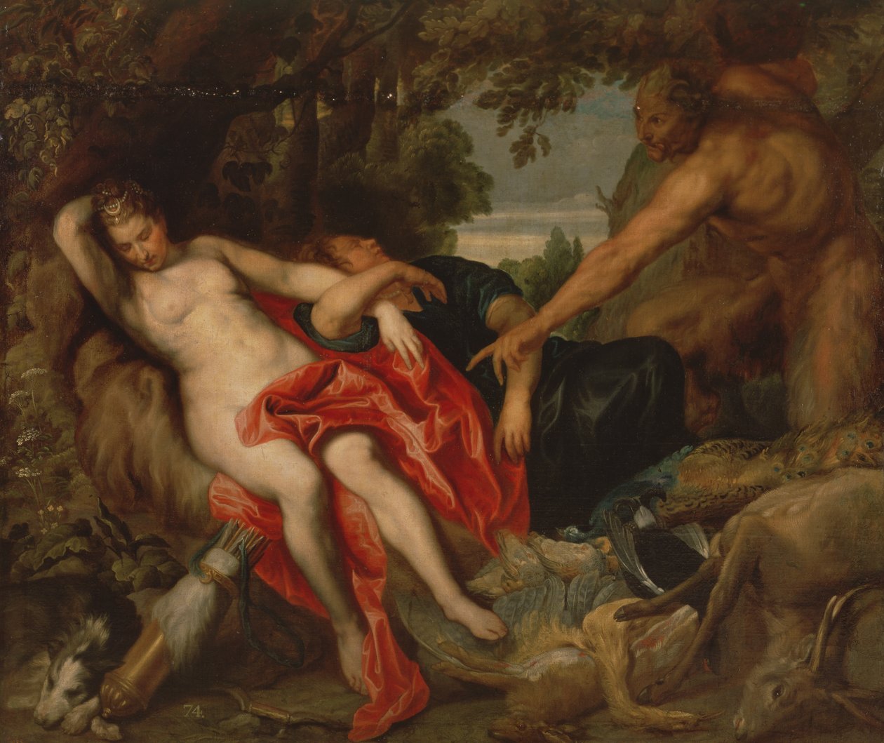 Diana og Endymion opdaget af en Satyr, 1622-27 af Anthony van Dyck