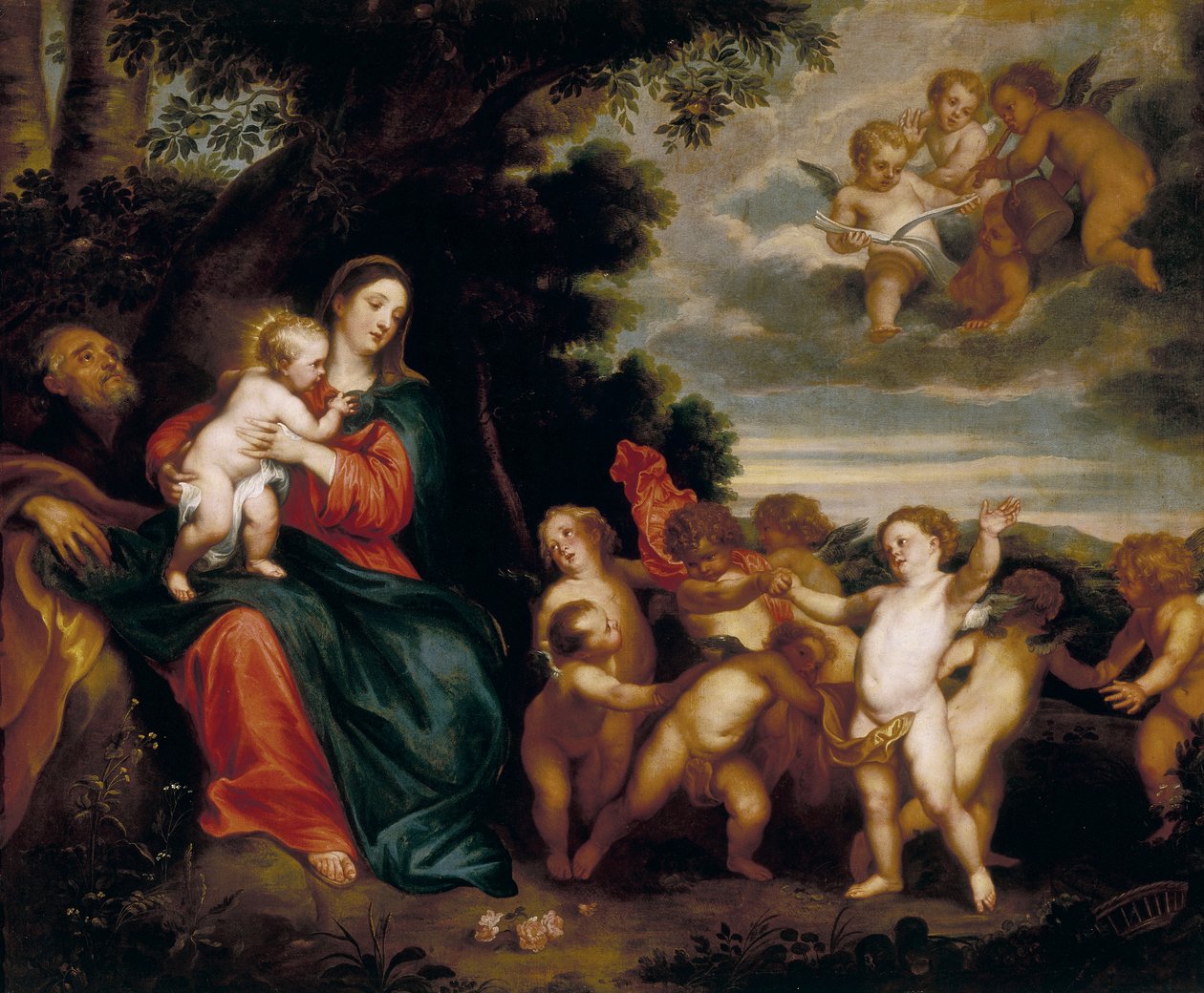 Hvil under flyveturen til Egypten af Anthony van Dyck
