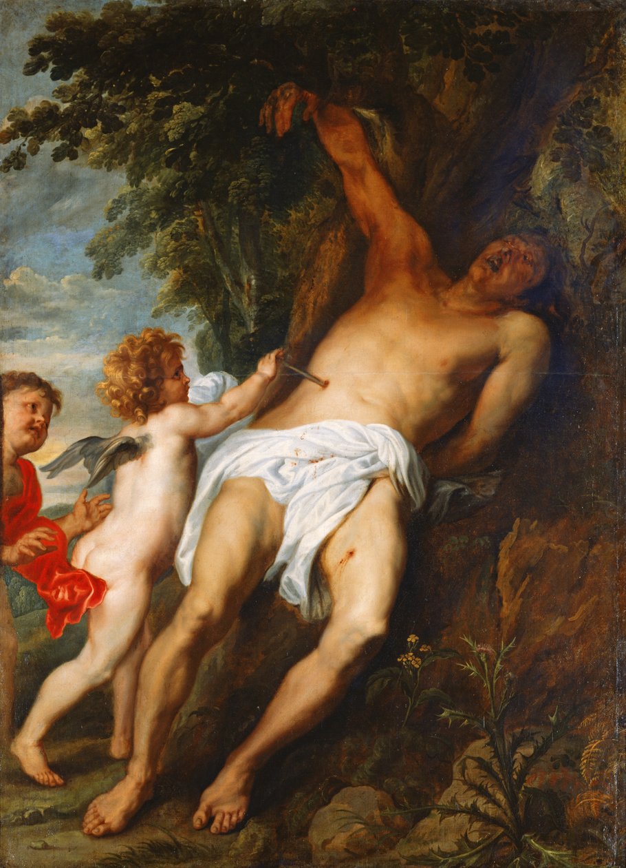 Sankt Sebastian reddet af engle af Anthony van Dyck