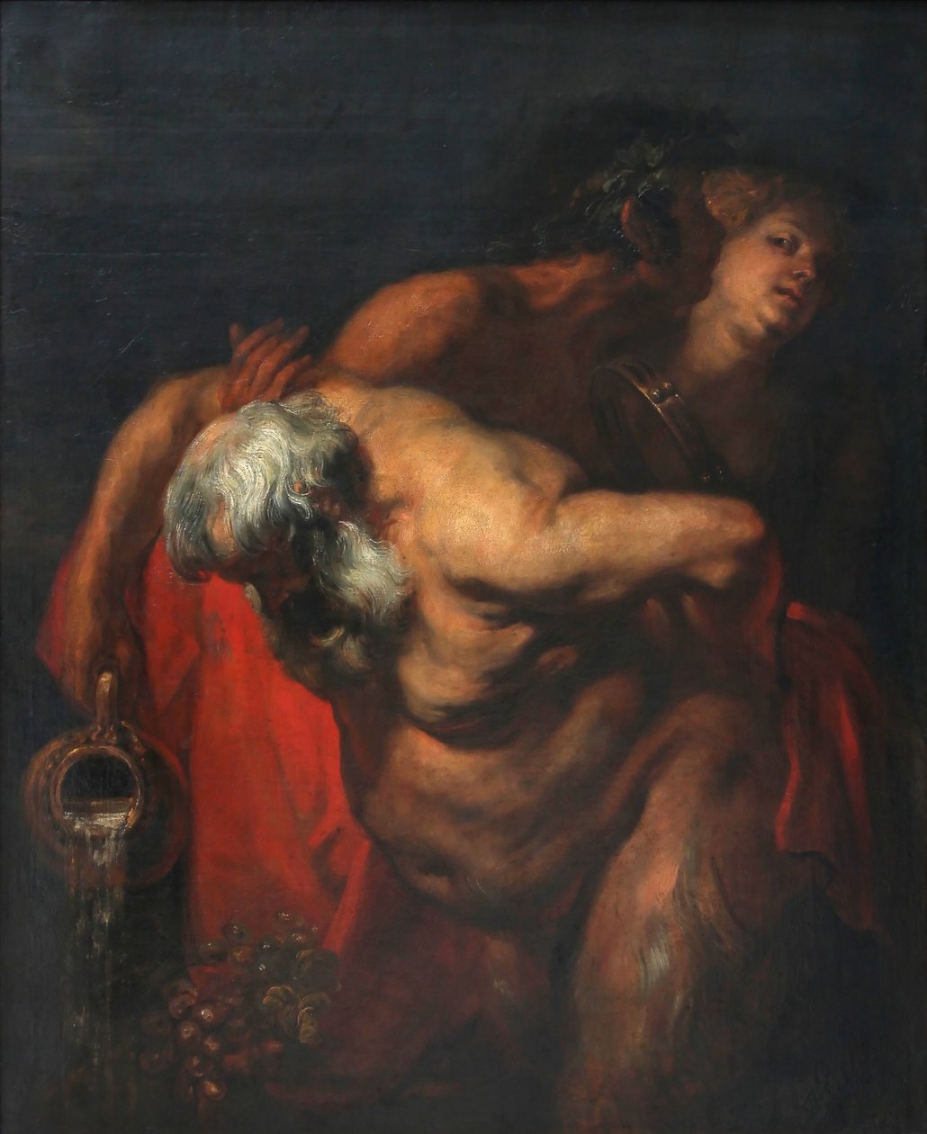 Drunken Silenus støttet af en faun og en bacchante af Anthony van Dyck