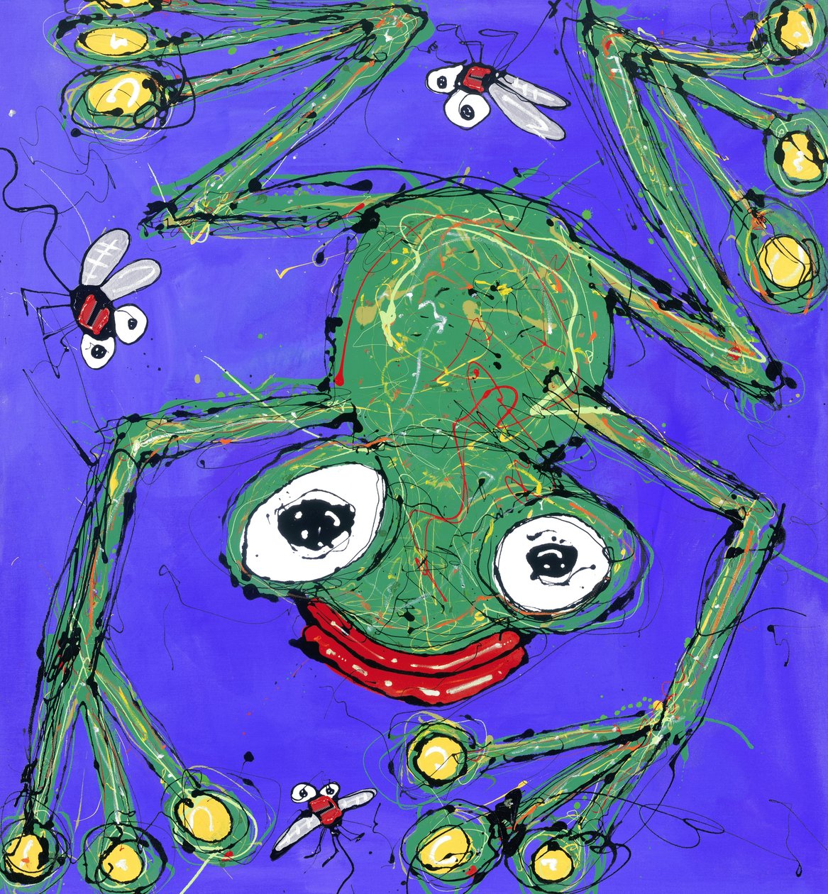 Frog, 2008 (emalje og akryl på lærred) af Anthony Breslin