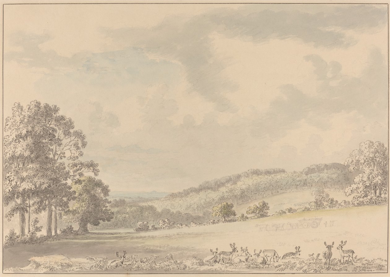 Hjorte hviler i Albury Park af Anthony Devis
