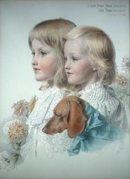 Portræt af Conrad og Violet Flower af Anthony Frederick Augustus Sandys