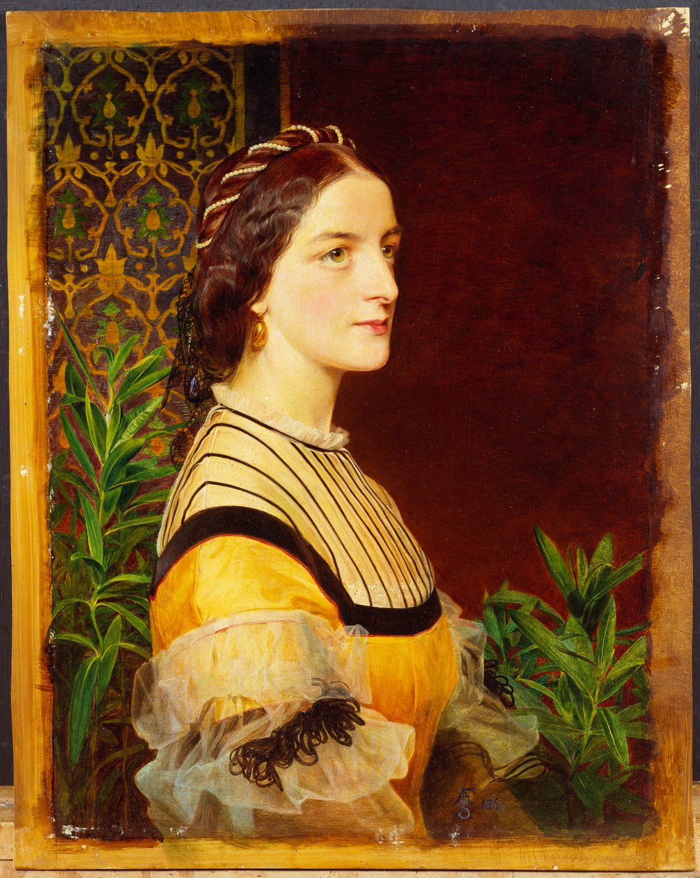 Portræt af en dame, hoved og skuldre, 1860 af Anthony Frederick Augustus Sandys