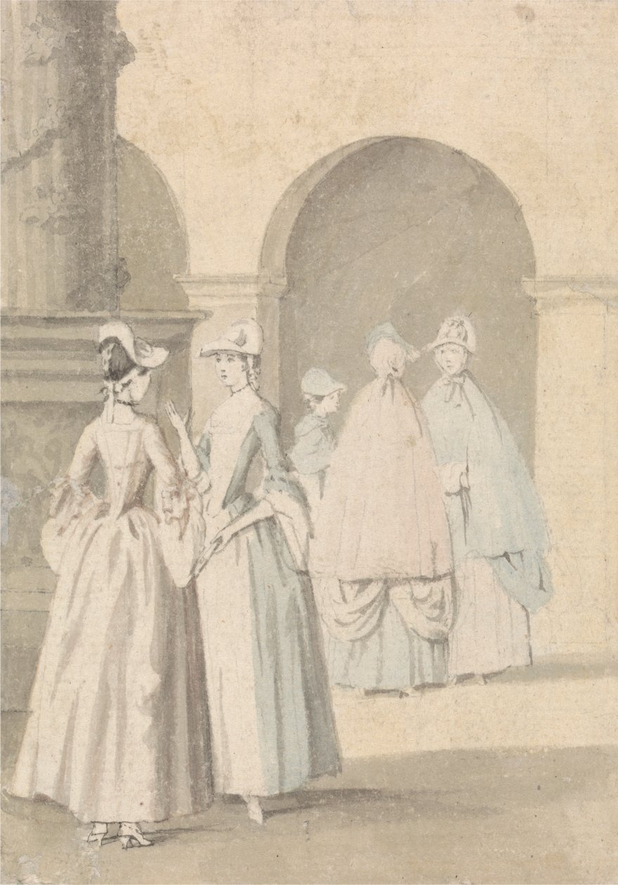 Ladies Beside a Column og Arcade af Anthony Highmore